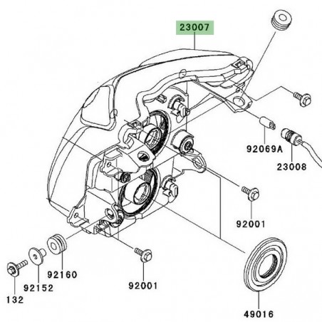 Optique avant Kawasaki Er-6n (2009-2011) | Réf. 230070131