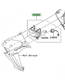 Clignotant avant gauche Kawasaki Er-6n (2009-2011) | Réf. 230400097