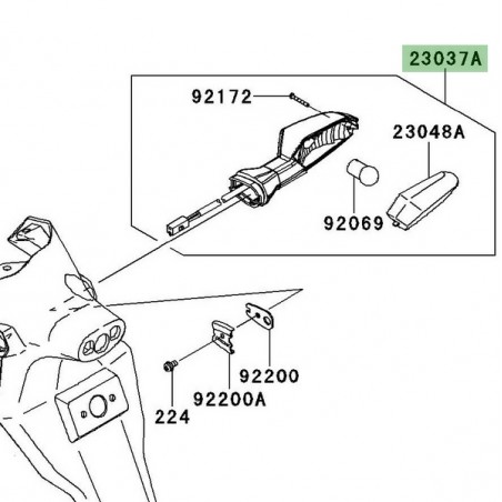 Clignotant arrière droit Kawasaki Er-6n (2009-2011) | Réf. 230370236
