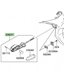 Clignotant arrière gauche Kawasaki Er-6n (2009-2011) | Réf. 230370235