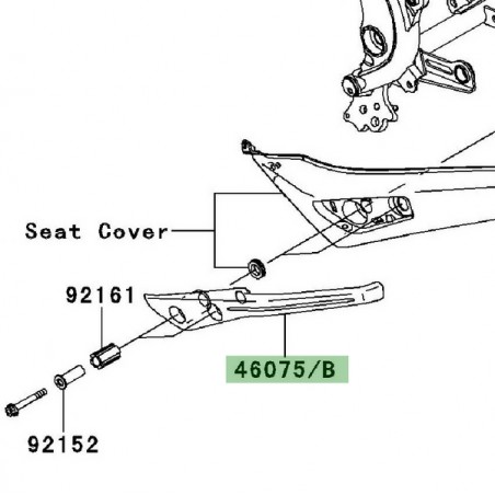 Poignée passager gauche Kawasaki Er-6n (2009-2011) | Moto Shop 35