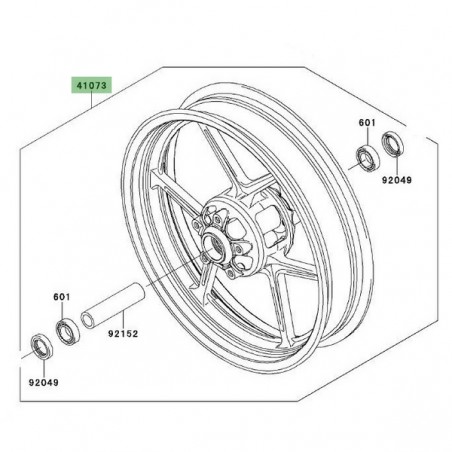 Jante avant Kawasaki Er-6n (2009-2011) | Réf. 410730154QT