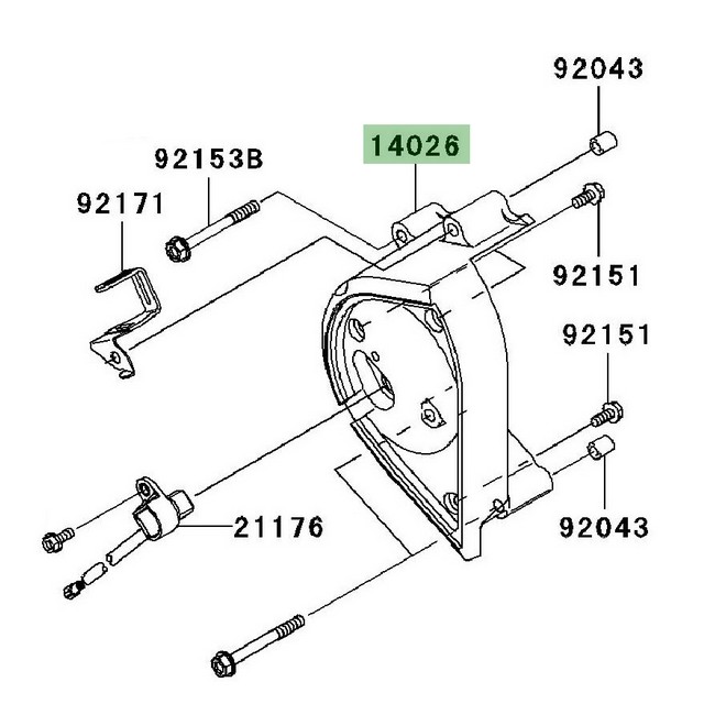 Carter pignon de sortie de boîte Kawasaki Z750 (2004-2006) | Réf. 140261293
