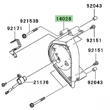 Carter pignon de sortie de boîte Kawasaki Z750 (2004-2006) | Réf. 140261293
