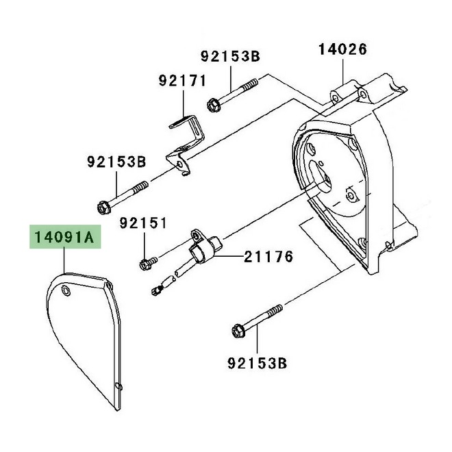 Couvre carter pignon de sortie de boîté Kawasaki Z750 (2004-2006) | Réf. 140911529