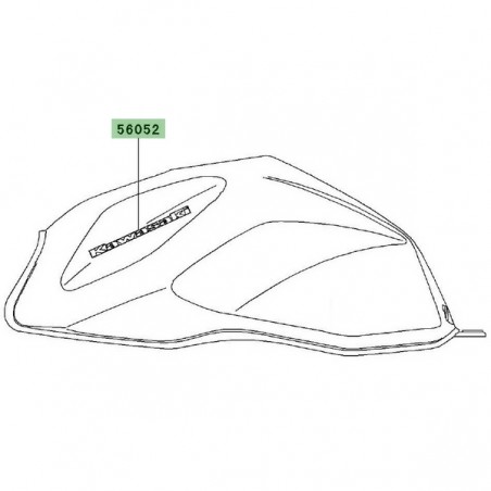 Autocollant "Kawasaki" réservoir Kawasaki Z750 (2004-2006) | Moto Shop 35