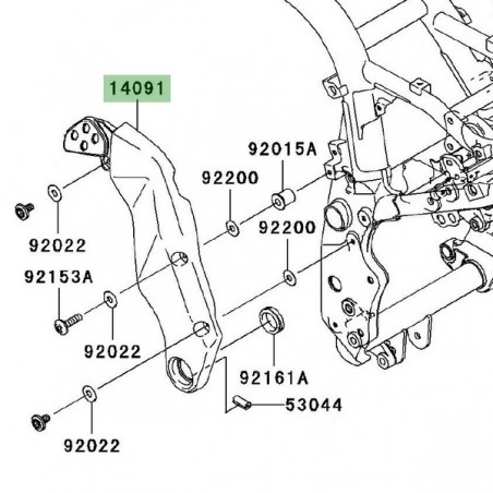 Cache pivot gauche Kawasaki Z750 (2004-2006) | Moto Shop 35