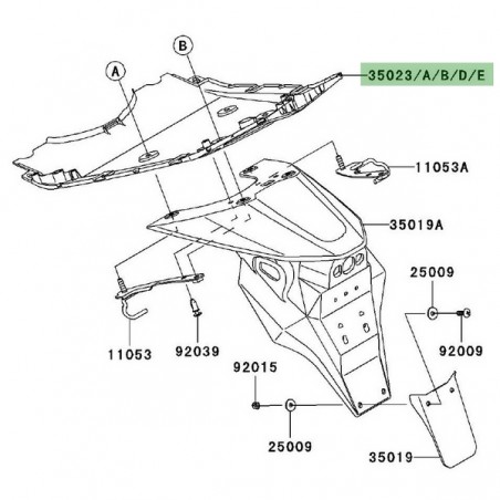 Passage de roue peint Kawasaki Z750 (2004-2006) | Moto Shop 35