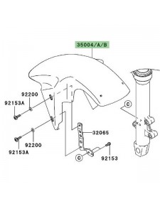 Garde-boue avant peint Kawasaki Z750 (2004-2006) | Moto Shop 35