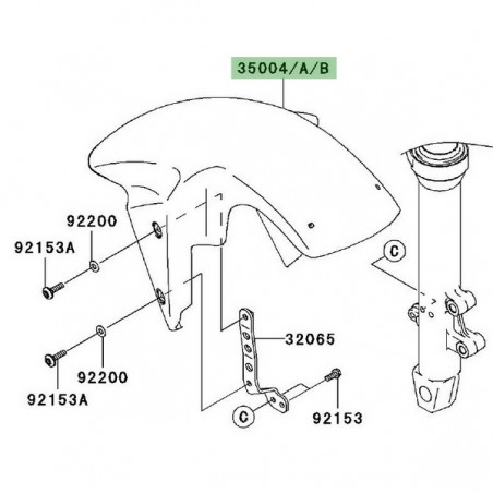 Garde-boue avant peint Kawasaki Z750 (2004-2006) | Moto Shop 35