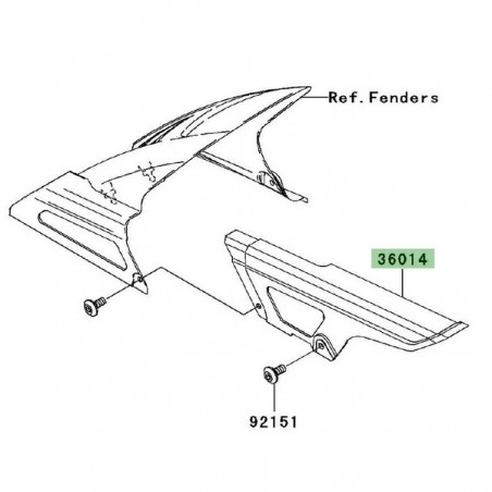 Pare-chaîne Kawasaki Z750 (2004-2006) | Réf. 360141263
