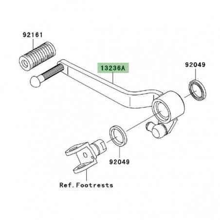 Sélecteur de vitesse Kawasaki Z750 (2004-2006) | Réf. 132361365