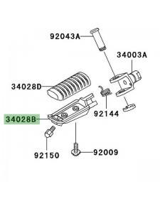 Repose-pieds avant gauche Kawasaki Z750 (2004-2006) | Réf. 340281428