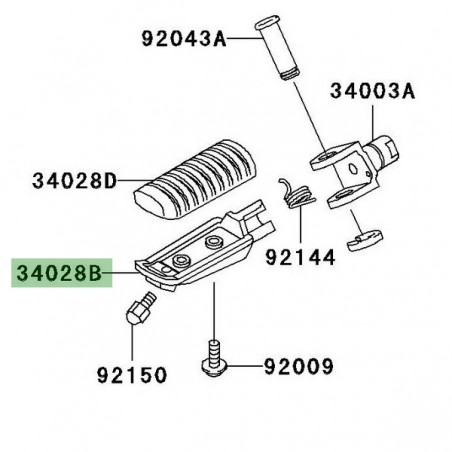 Repose-pieds avant gauche Kawasaki Z750 (2004-2006) | Réf. 340281428