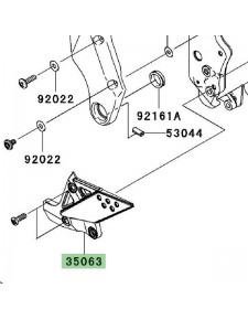 Platine repose-pieds avant gauche Kawasaki Z750 (2004-2006) | Réf. 350630313