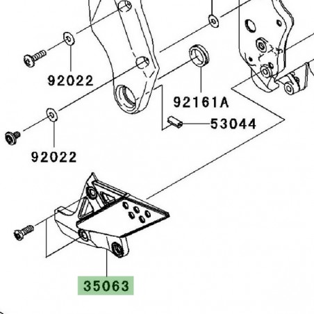 Platine repose-pieds avant gauche Kawasaki Z750 (2004-2006) | Réf. 350630313