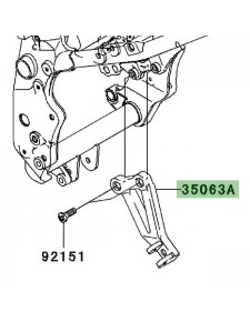 Platine repose-pieds arrière gauche Kawasaki Z750 (2004-2006) | Réf. 350630062458