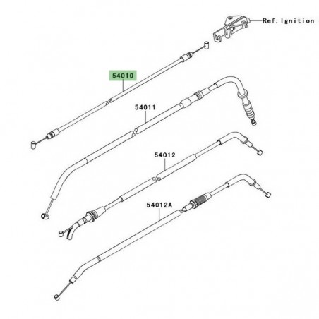 Câble fermeture de selle Kawasaki Er-6n (2009-2011) | Réf. 540100096