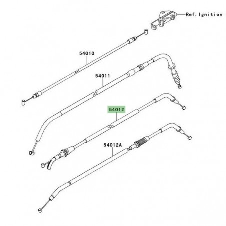 Câble d'ouverture des gaz Kawasaki Er-6n (2009-2011) | Réf. 540120240