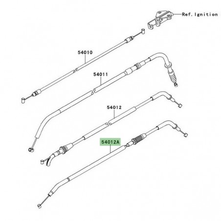 Câble de fermeture des gaz Kawasaki Er-6n (2009-2011) | Réf. 540120241