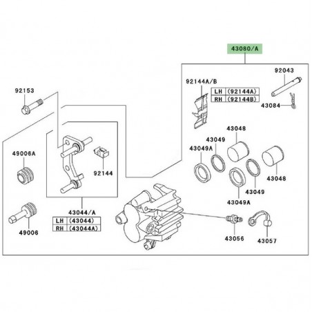 Étrier de frein avant Kawasaki Z750 (2004-2006) | Moto Shop 35