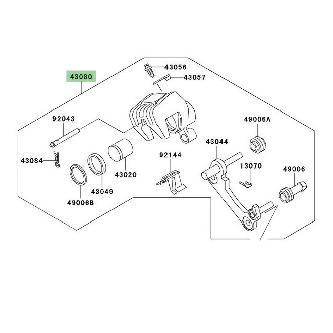 Étrier de frein arrière Kawasaki Z750 (2004-2006) | Moto Shop 35