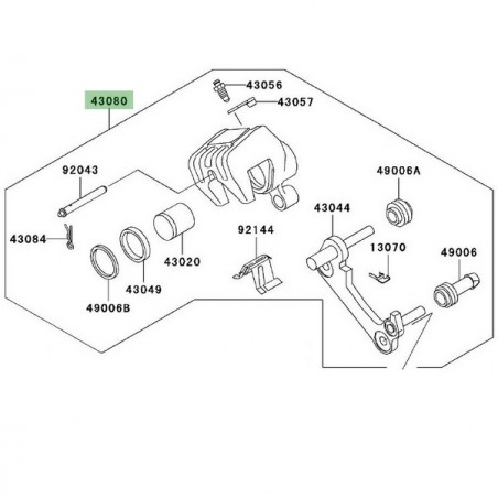 Étrier de frein arrière Kawasaki Z750 (2004-2006) | Réf. 430800085DJ