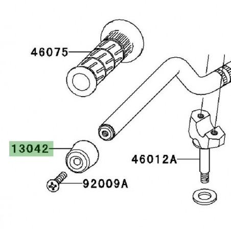 Embout de guidon Kawasaki Z750 (2004-2006) | Réf. 130421005