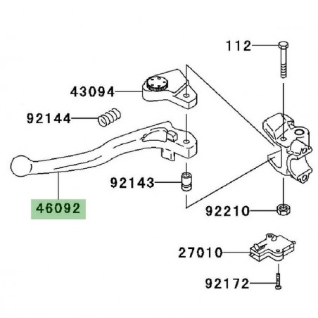 Levier d'embrayage Kawasaki Z750 (2004-2006) | Réf. 460921162