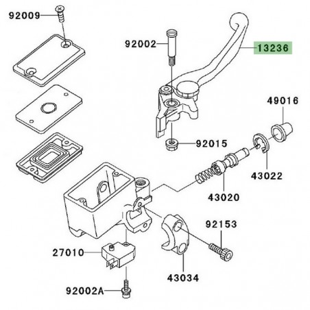Levier de frein avant Kawasaki Z750 (2004-2006) | Réf. 132361337