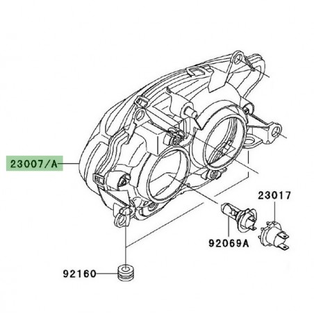 Optique avant Kawasaki Z750 (2004-2006) | Réf. 230070043