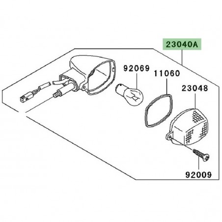 Clignotant arrière droitKawasaki Z750 (2004-2006) | Réf. 230401315
