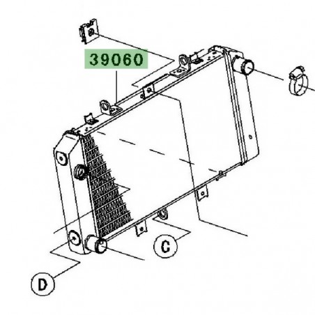 Radiateur Kawasaki Z750 (2004-2006) | Réf. 390600007