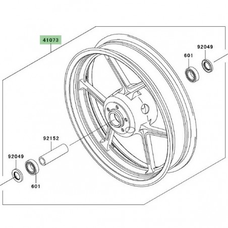 Jante avant Kawasaki Z750 (2004-2006) | Réf. 410730015R2