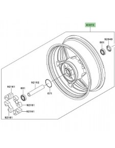 Jante arrière Kawasaki Z750 (2004-2006) | Réf. 410730009R2