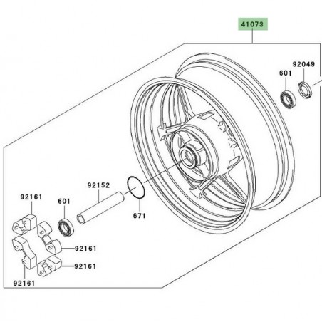 Jante arrière Kawasaki Z750 (2004-2006) | Réf. 410730009R2