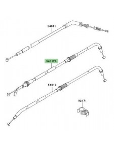 Câble d'ouverture des gaz Kawasaki Z750 (2007-2012) | Réf. 540120118