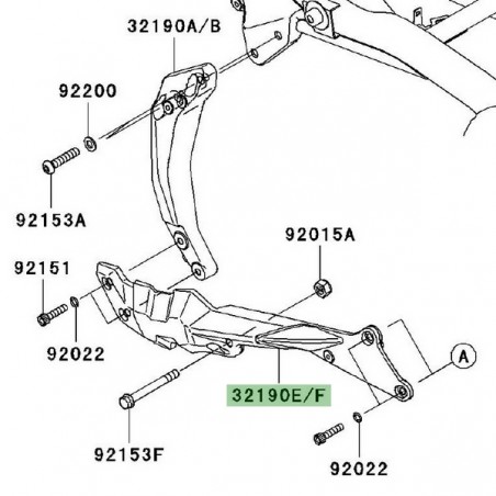 Support moteur arrière gauche Kawasaki Z750 (2007-2012) | Moto Shop 35