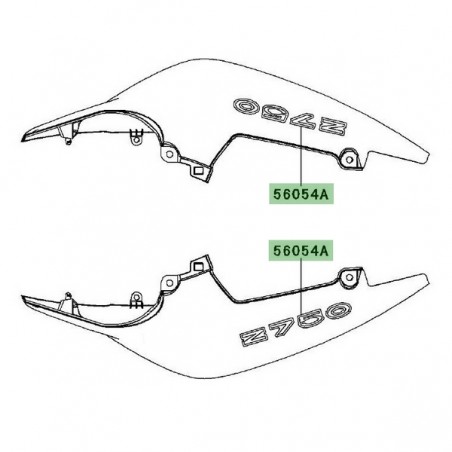 Autocollant "Z750" coque arrière Kawasaki Z750 (2007-2012) | Moto Shop 35