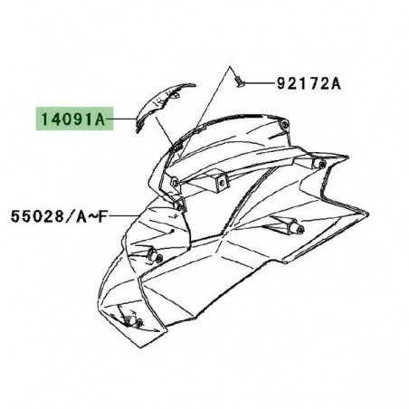 Cache plastique tête de fourche Kawasaki Z750 (2007-2012) | Réf. 140910725