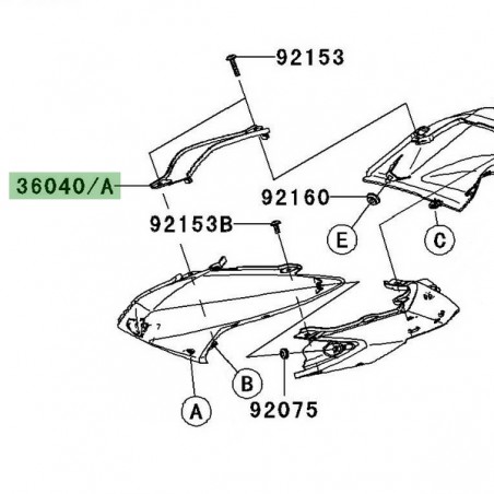 Partie "entre deux selles" Kawasaki Z750 (2007-2012) | Moto Shop 35
