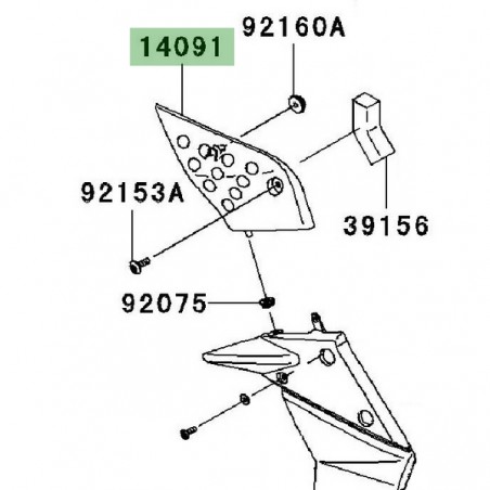 Cache latéral boîte à air gauche Kawasaki Z750 (2007-2012) | Moto Shop 35