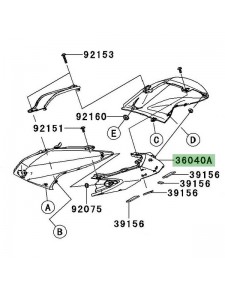 Entourage de feu arrière Kawasaki Z750 (2007-2012) | Moto Shop 35