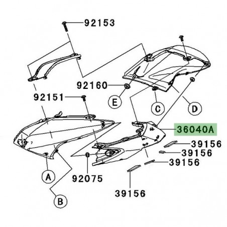Entourage de feu arrière Kawasaki Z750 (2007-2012) | Moto Shop 35