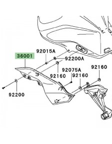 Cache latéral sous réservoir gauche Kawasaki Z750 (2007-2012) | Moto Shop 35