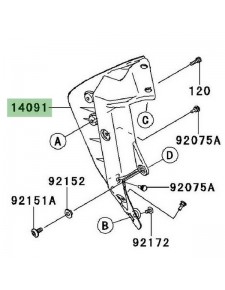 intérieur écope de radiateur gauche Kawasaki Z750 (2007-2012) | Moto Shop 35