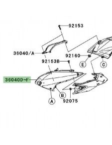 Coque arrière gauche peinte Kawasaki Z750 (2007-2012) | Moto Shop 35