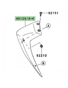 Écope de radiateur peinte gauche Kawasaki Z750 (2007-2012) | Moto Shop 35