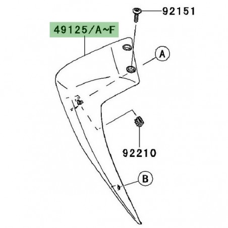 Écope de radiateur peinte gauche Kawasaki Z750 (2007-2012) | Moto Shop 35