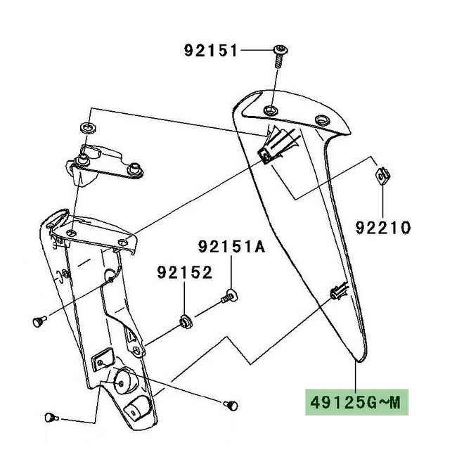 Écope de radiateur droite peinte Kawasaki Z750 (2007-2012) | Moto Shop 35